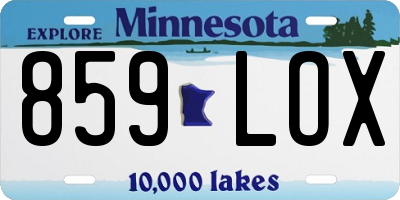 MN license plate 859LOX
