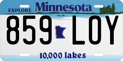 MN license plate 859LOY