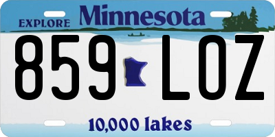 MN license plate 859LOZ