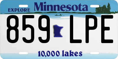 MN license plate 859LPE