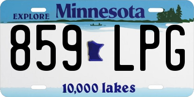 MN license plate 859LPG