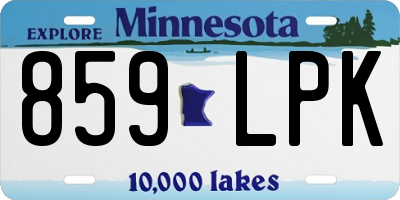MN license plate 859LPK