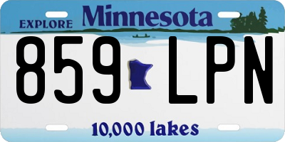 MN license plate 859LPN