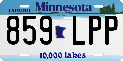 MN license plate 859LPP