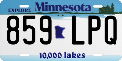 MN license plate 859LPQ