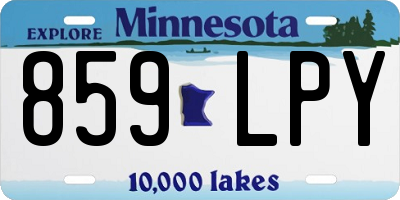 MN license plate 859LPY
