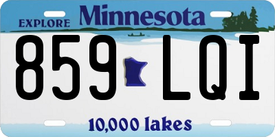MN license plate 859LQI