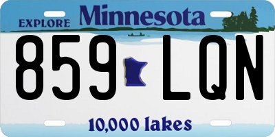 MN license plate 859LQN