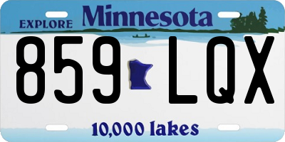 MN license plate 859LQX
