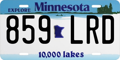 MN license plate 859LRD