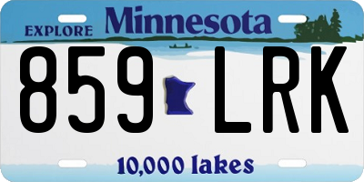 MN license plate 859LRK