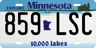 MN license plate 859LSC