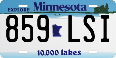 MN license plate 859LSI