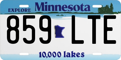 MN license plate 859LTE