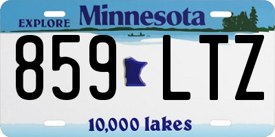 MN license plate 859LTZ