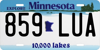 MN license plate 859LUA