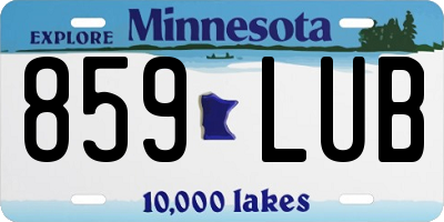 MN license plate 859LUB