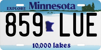 MN license plate 859LUE
