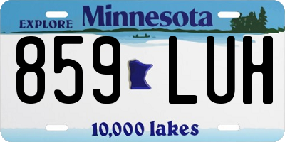 MN license plate 859LUH