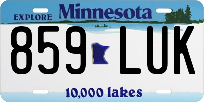 MN license plate 859LUK