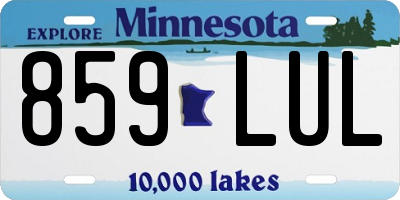 MN license plate 859LUL