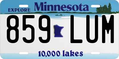 MN license plate 859LUM