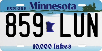 MN license plate 859LUN