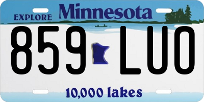 MN license plate 859LUO