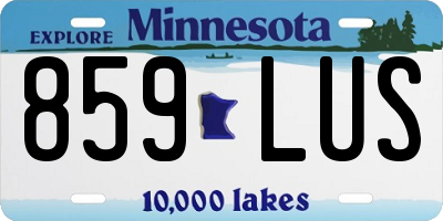 MN license plate 859LUS