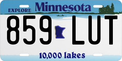 MN license plate 859LUT