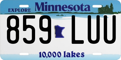 MN license plate 859LUU