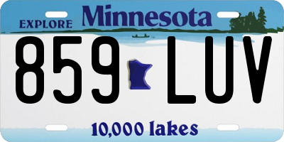 MN license plate 859LUV
