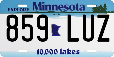 MN license plate 859LUZ