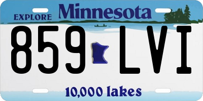 MN license plate 859LVI
