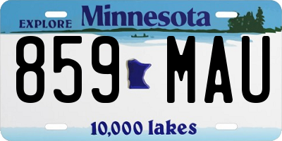 MN license plate 859MAU