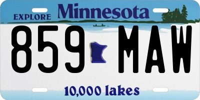 MN license plate 859MAW