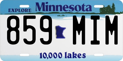 MN license plate 859MIM