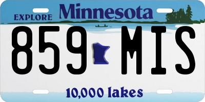 MN license plate 859MIS