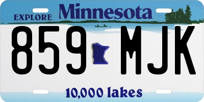 MN license plate 859MJK