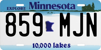 MN license plate 859MJN