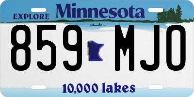 MN license plate 859MJO
