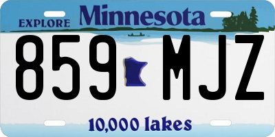MN license plate 859MJZ
