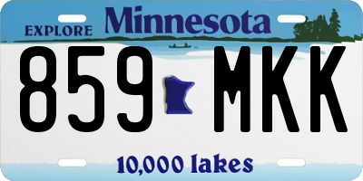 MN license plate 859MKK