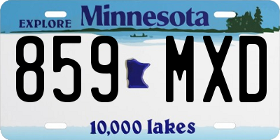 MN license plate 859MXD
