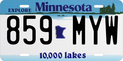 MN license plate 859MYW