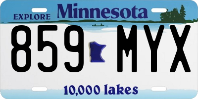 MN license plate 859MYX