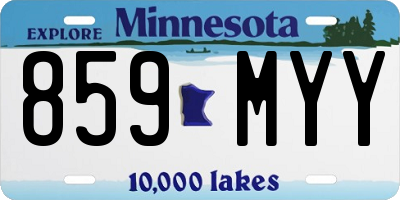 MN license plate 859MYY