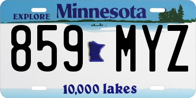 MN license plate 859MYZ