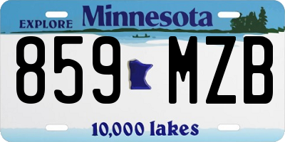 MN license plate 859MZB