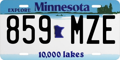 MN license plate 859MZE